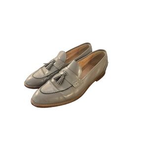 J.‎ Crew Biella Womens US 9 Casual Shoes Gray Leather Slip On Tassel Loafers